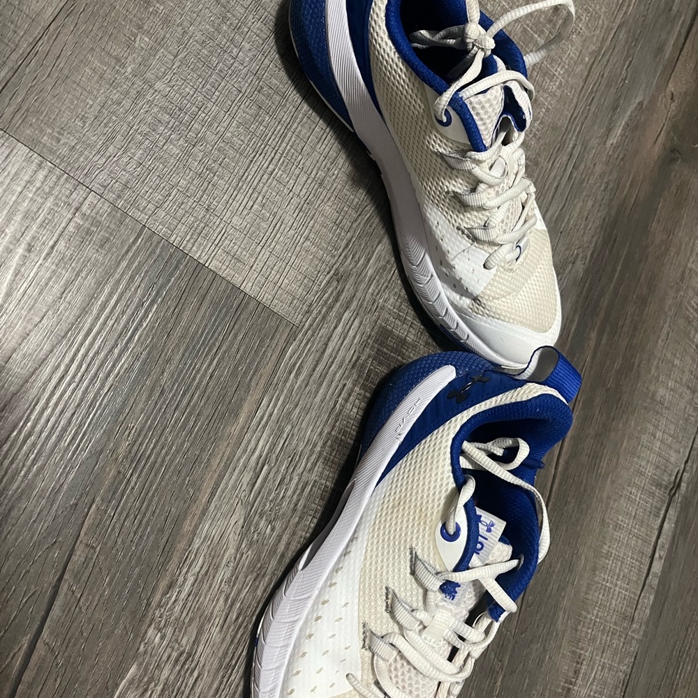 Under Armour White and Blue Athletic Shoes